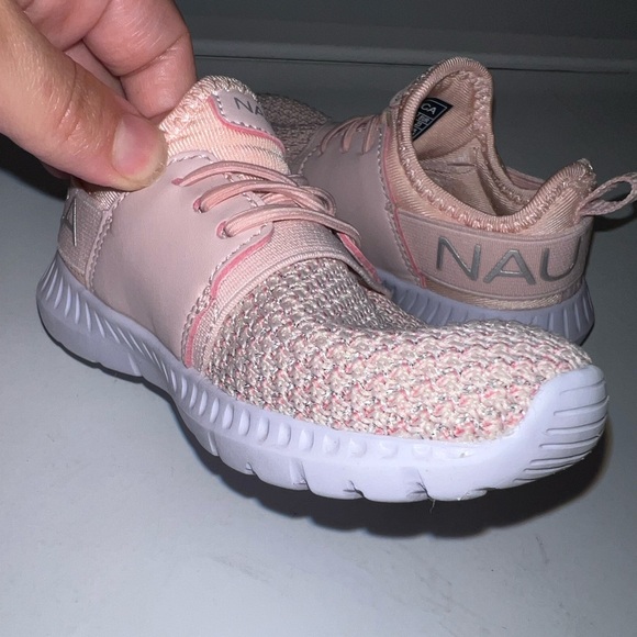 Nautica Peach Pink Shimmer Knit Sneakers 7 toddler - Picture 1 of 10